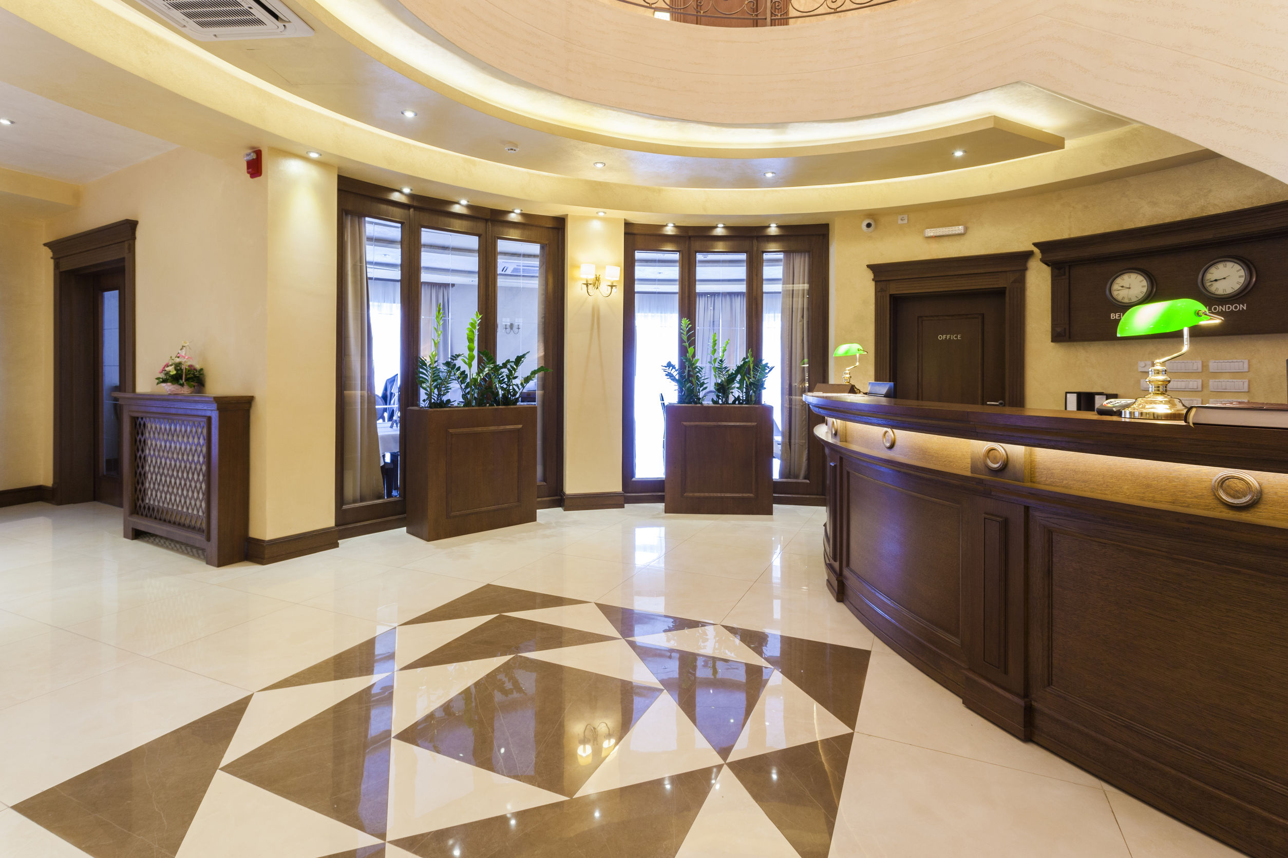 29753084 - luxury hotel lobby with reception desk